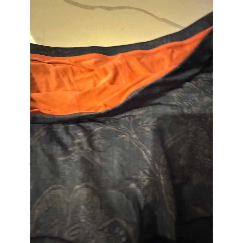 Sofibella Womens Tiered Ruffle Tennis Skort Floral Damask‎ Navy Blue Orange XL - Picture 3 of 7